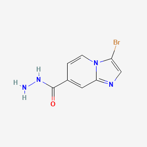 molecular formula C8H7BrN4O B1405553 3-溴咪唑并[1,2-a]吡啶-7-碳酰肼 CAS No. 1427460-82-9