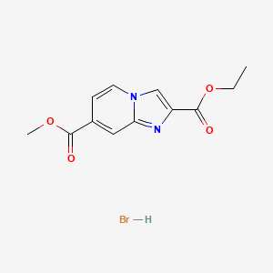molecular formula C12H13BrN2O4 B1405554 2-Ethyl 7-methyl imidazo[1,2-a]pyridine-2,7-dicarboxylate hydrobromide CAS No. 1427460-34-1