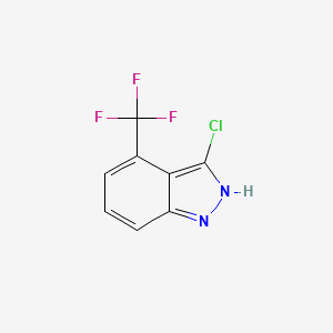 molecular formula C8H4ClF3N2 B1405555 3-chloro-4-(trifluoromethyl)-1H-indazole CAS No. 1388070-12-9