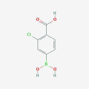 molecular formula C7H6BClO4 B140556 4-Carboxy-3-chlorophenylboronic acid CAS No. 136496-72-5