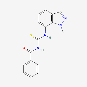 molecular formula C16H14N4OS B1405572 N-{[(1-Methyl-1H-indazol-7-yl)-amino]carbonothioyl}benzamide CAS No. 1427460-67-0