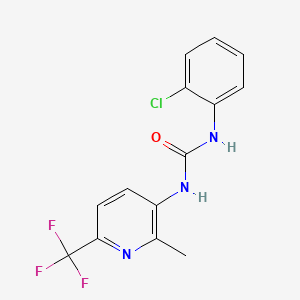 molecular formula C14H11ClF3N3O B1405574 N-(2-Chlorophenyl)-N'-[2-methyl-6-(trifluoromethyl)pyridin-3-yl]urea CAS No. 1227955-28-3
