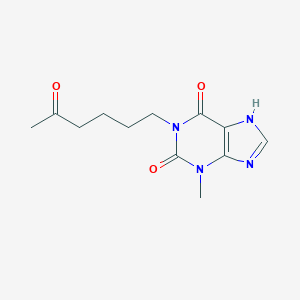 molecular formula C12H16N4O3 B140558 1-(5-Ketohexyl)-3-methyl Xanthine CAS No. 38975-46-1