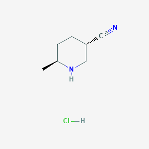 molecular formula C7H13ClN2 B1405588 (3S,6S)-6-Methylpiperidine-3-carbonitrile hydrochloride CAS No. 1374653-08-3