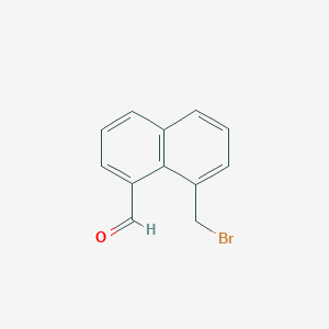molecular formula C12H9BrO B14055908 1-(Bromomethyl)naphthalene-8-carboxaldehyde 