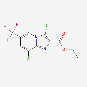 molecular formula C11H7Cl2F3N2O2 B1405596 Ethyl 3,8-dichloro-6-(trifluoromethyl)imidazo[1,2-a]pyridine-2-carboxylate CAS No. 1355171-49-1