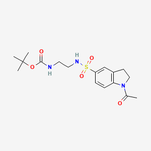 molecular formula C17H25N3O5S B1405605 t-Butyl 2-{[(1-acetyl-2,3-dihydro-1H-indol-5-yl)sulfonyl]amino}ethylcarboxylate CAS No. 1427461-09-3