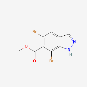 molecular formula C9H6Br2N2O2 B1405606 5,7-二溴-1H-吲唑-6-甲酸甲酯 CAS No. 1427460-71-6