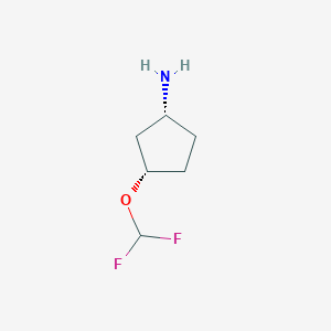 molecular formula C6H11F2NO B14056113 cis-3-(Difluoromethoxy)cyclopentan-1-amine 