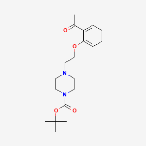 molecular formula C19H28N2O4 B1405615 2-[2-(4-tert-Butoxycarbonylpiperazin-1-yl)ethoxy]acetophenone CAS No. 1227954-95-1