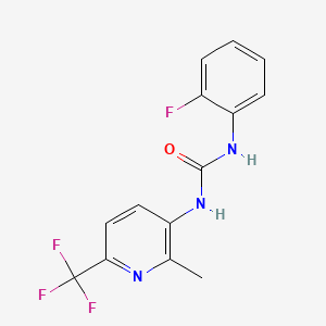 molecular formula C14H11F4N3O B1405618 N-(2-氟苯基)-N'-[2-甲基-6-(三氟甲基)吡啶-3-基]脲 CAS No. 1227955-07-8
