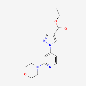 molecular formula C15H18N4O3 B1405622 Ethyl 1-(2-morpholinopyridin-4-yl)-1H-pyrazole-4-carboxylate CAS No. 1429309-21-6