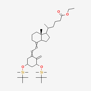 molecular formula C39H70O4Si2 B14056222 Ethyl (5R)-((1R,3aS,7aR,E)-4-((E)-2-((3S,5R)-3,5-bis((tert-butyldimethylsilyl)oxy)-2-methylenecyclohexylidene)ethylidene)-7a-methyloctahydro-1H-inden-1-yl)hexanoate 