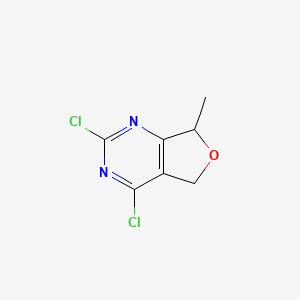 molecular formula C7H6Cl2N2O B1405624 2,4-二氯-7-甲基-5,7-二氢呋喃[3,4-d]嘧啶 CAS No. 1429309-52-3