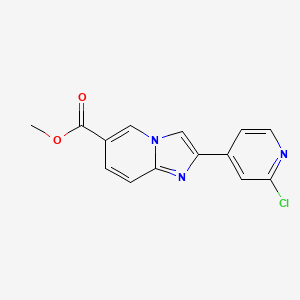 molecular formula C14H10ClN3O2 B1405628 Methyl 2-(2-chloropyridin-4-yl)imidazo[1,2-a]pyridine-6-carboxylate CAS No. 1427460-24-9