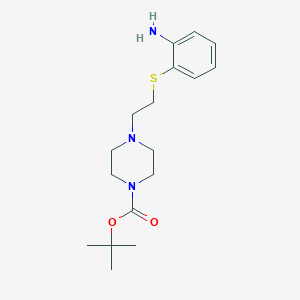 molecular formula C17H27N3O2S B1405630 tert-Butyl 4-{2-[(2-aminophenyl)thio]ethyl}piperazine-1-carboxylate CAS No. 1227954-48-4
