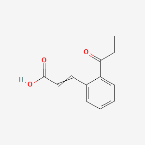molecular formula C12H12O3 B14056320 (E)-3-(2-Propionylphenyl)acrylic acid 