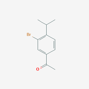 molecular formula C11H13BrO B14056354 1-(3-Bromo-4-isopropylphenyl)ethanone 