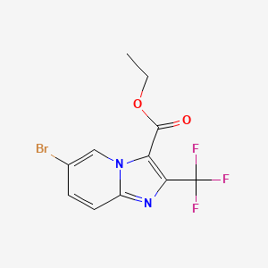 molecular formula C11H8BrF3N2O2 B1405645 Ethyl 6-bromo-2-(trifluoromethyl)imidazo[1,2-a]pyridine-3-carboxylate CAS No. 1427460-68-1