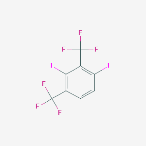 molecular formula C8H2F6I2 B14056451 1,3-Bis(trifluoromethyl)-2,4-diiodobenzene 