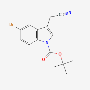 molecular formula C15H15BrN2O2 B1405647 tert-Butyl 5-bromo-3-(cyanomethyl)-1H-indole-1-carboxylate CAS No. 1419874-03-5