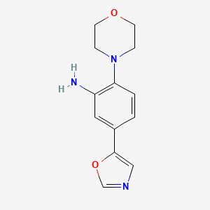 molecular formula C13H15N3O2 B1405648 2-Morpholin-4-yl-5-(1,3-oxazol-5-yl)aniline CAS No. 1427461-08-2