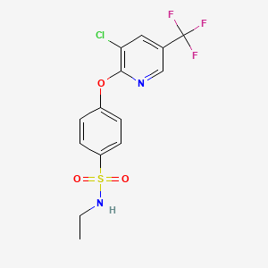 molecular formula C14H12ClF3N2O3S B1405651 4-{[3-Chloro-5-(trifluoromethyl)pyridin-2-yl]oxy}-N-ethylbenzenesulfonamide CAS No. 1427460-37-4