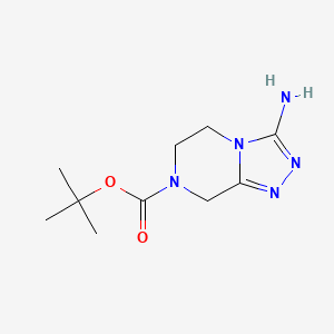 molecular formula C10H17N5O2 B14056515 tert-Butyl 3-amino-5,6-dihydro-[1,2,4]triazolo[4,3-a]pyrazine-7(8H)-carboxylate 