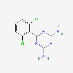 molecular formula C9H7Cl2N5 B14056543 6-(2,6-Dichlorophenyl)-1,3,5-triazine-2,4-diamine CAS No. 57381-54-1
