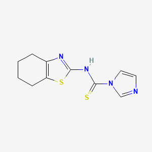 molecular formula C11H12N4S2 B14056552 N-(4,5,6,7-tetrahydrobenzo[d]thiazol-2-yl)-1H-imidazole-1-carbothioamide 