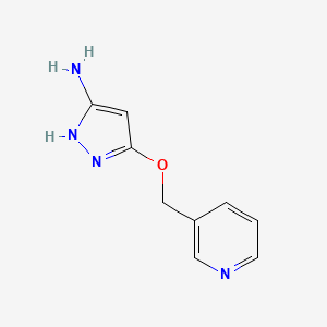 molecular formula C9H10N4O B1405656 5-(Pyridin-3-ylmethoxy)-1H-pyrazol-3-amine CAS No. 1451392-77-0