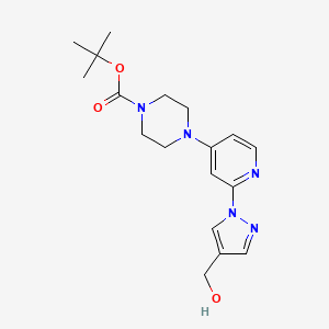 molecular formula C18H25N5O3 B1405657 tert-Butyl 4-(2-(4-(hydroxymethyl)-1H-pyrazol-1-yl)pyridin-4-yl)piperazine-1-carboxylate CAS No. 1449117-76-3