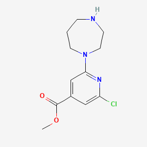 molecular formula C12H16ClN3O2 B1405659 Methyl 2-chloro-6-(1,4-diazepan-1-yl)isonicotinate CAS No. 1427460-33-0