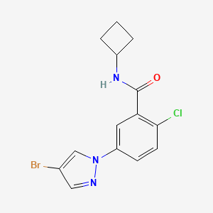 molecular formula C14H13BrClN3O B14056648 5-(4-Bromo-1H-pyrazol-1-yl)-2-chloro-N-cyclobutylbenzamide 