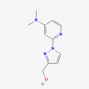 molecular formula C11H14N4O B1405666 (1-(4-(Dimethylamino)pyridin-2-yl)-1H-pyrazol-3-yl)methanol CAS No. 1449117-30-9