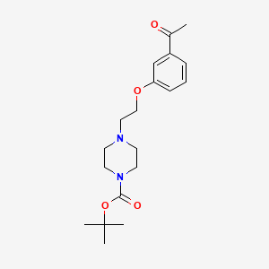 molecular formula C19H28N2O4 B1405667 3-[2-(4-tert-Butoxycarbonylpiperazin-1-yl)ethoxy]acetophenone CAS No. 351076-06-7