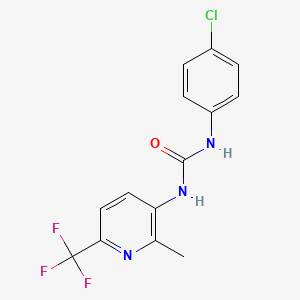 molecular formula C14H11ClF3N3O B1405670 N-(4-Chlorophenyl)-N'-[2-methyl-6-(trifluoromethyl)pyridin-3-yl]urea CAS No. 1227955-20-5
