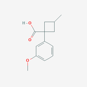 molecular formula C13H16O3 B14056726 1-(3-Methoxyphenyl)-3-methylcyclobutane-1-carboxylic acid 
