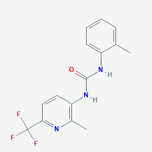 molecular formula C15H14F3N3O B1405674 N-(2-Methylphenyl)-N'-[2-methyl-6-(trifluoromethyl)pyridin-3-yl]urea CAS No. 1227954-83-7