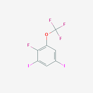 molecular formula C7H2F4I2O B14056759 1,5-Diiodo-2-fluoro-3-(trifluoromethoxy)benzene 