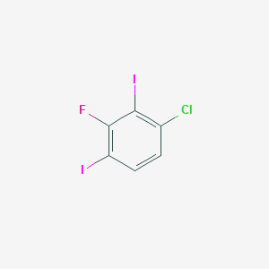 molecular formula C6H2ClFI2 B14056788 1-Chloro-3-fluoro-2,4-diiodobenzene 