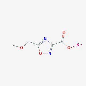 molecular formula C5H5KN2O4 B1405679 Potassium 5-(methoxymethyl)-1,2,4-oxadiazole-3-carboxylate CAS No. 1607281-07-1