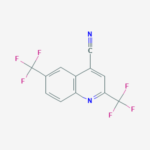 molecular formula C12H4F6N2 B1405680 2,6-Bis(trifluoromethyl)quinoline-4-carbonitrile CAS No. 206559-70-8