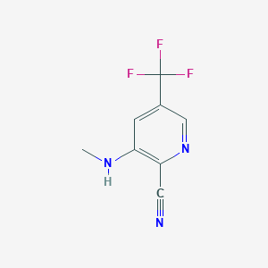 molecular formula C8H6F3N3 B1405682 3-(Methylamino)-5-(trifluoromethyl)pyridine-2-carbonitrile CAS No. 1449117-32-1
