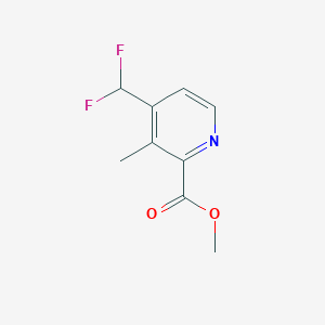 molecular formula C9H9F2NO2 B14056820 Methyl 4-(difluoromethyl)-3-methylpicolinate 