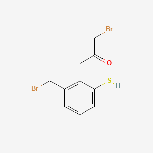 molecular formula C10H10Br2OS B14056867 1-Bromo-3-(2-(bromomethyl)-6-mercaptophenyl)propan-2-one 