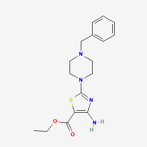 molecular formula C17H22N4O2S B1405687 Ethyl 4-amino-2-(4-benzylpiperazin-1-yl)-1,3-thiazole-5-carboxylate CAS No. 1427461-12-8