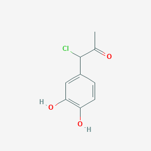 molecular formula C9H9ClO3 B14056884 1-Chloro-1-(3,4-dihydroxyphenyl)propan-2-one 