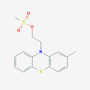 molecular formula C16H17NO3S2 B14056901 2-Methylphenothiazine-10-ethanol methanesulfonate CAS No. 101976-41-4