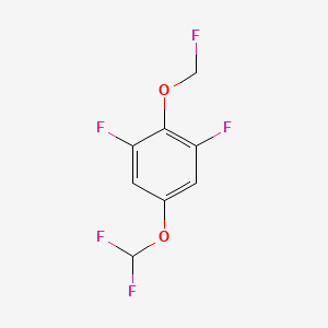 molecular formula C8H5F5O2 B14056928 1,3-Difluoro-5-difluoromethoxy-2-(fluoromethoxy)benzene 
